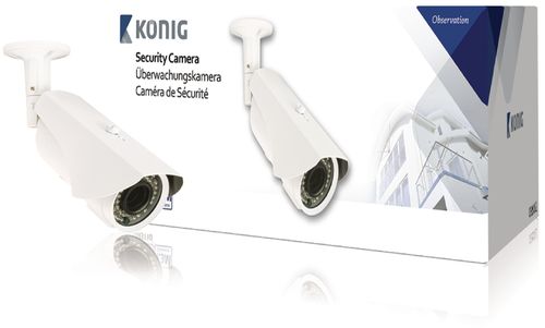 Caméra de vidéosurveillance 1000 TVL Blanc avec Lentille Varifocale KONIG