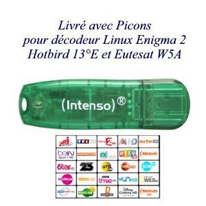 Cle USB 2.0 - 8 Gb Rainbow Line Intenso avec picon E2