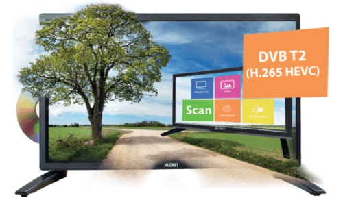 Téléviseur LED DVD ULTRAWIDE HD 24" Alden pour Camping Car