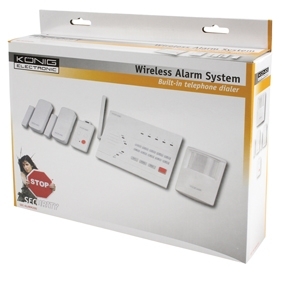 Systeme d'alarme sans fil Konig - 5 zones - Transmission Telephone