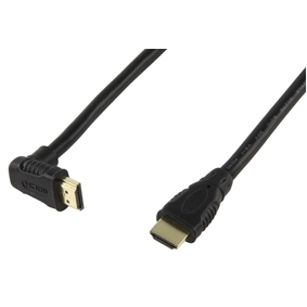 Cable HDMI 1.3 Avec Connecteur Coudé Plaque Or (2,5 m)