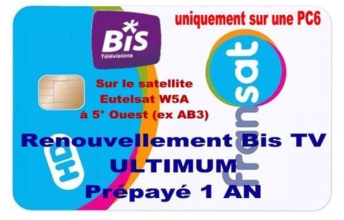 Renouvellement Bis TV Prépayé ULTIMUM via carte Fransat