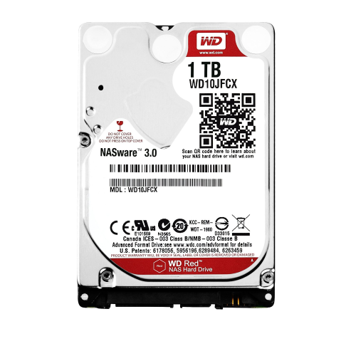 WD NAS Red 1 To - SATA III 6 Gb/s - Cache 16 Mo - 5400 tr/mn - 2,5"