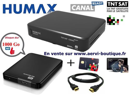Pack Humax TN8000HD (Carte TNTSAT incluse) avec Disque Dur 1 Téra