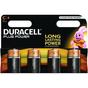 Lot de 4 Piles Alcalines type C - Duracell Plus Power