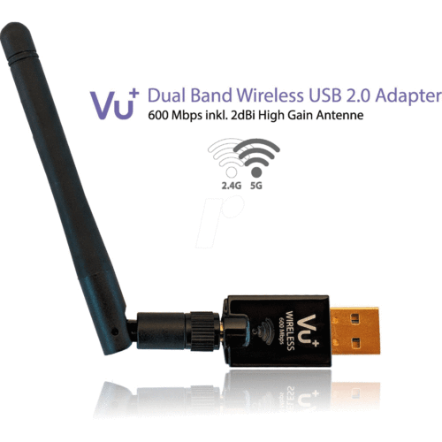 Adaptateur VU+ Wifi Dual Band USB 2.0 600 Mbps avec antenne
