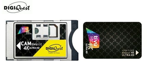Pack Module Cam CI+ 4K avec Carte Tivusat (activée) pour Bouquet Italien Tivùsat