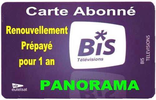 Renouvellement 1 an PANORAMA via carte Bis TV 60000410021 (promo non valide)